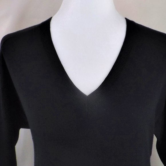 MICHAEL Michael Kors Brown Cotton w Angora Side Zippers V-Neck Sweater Top M - Picture 5 of 15